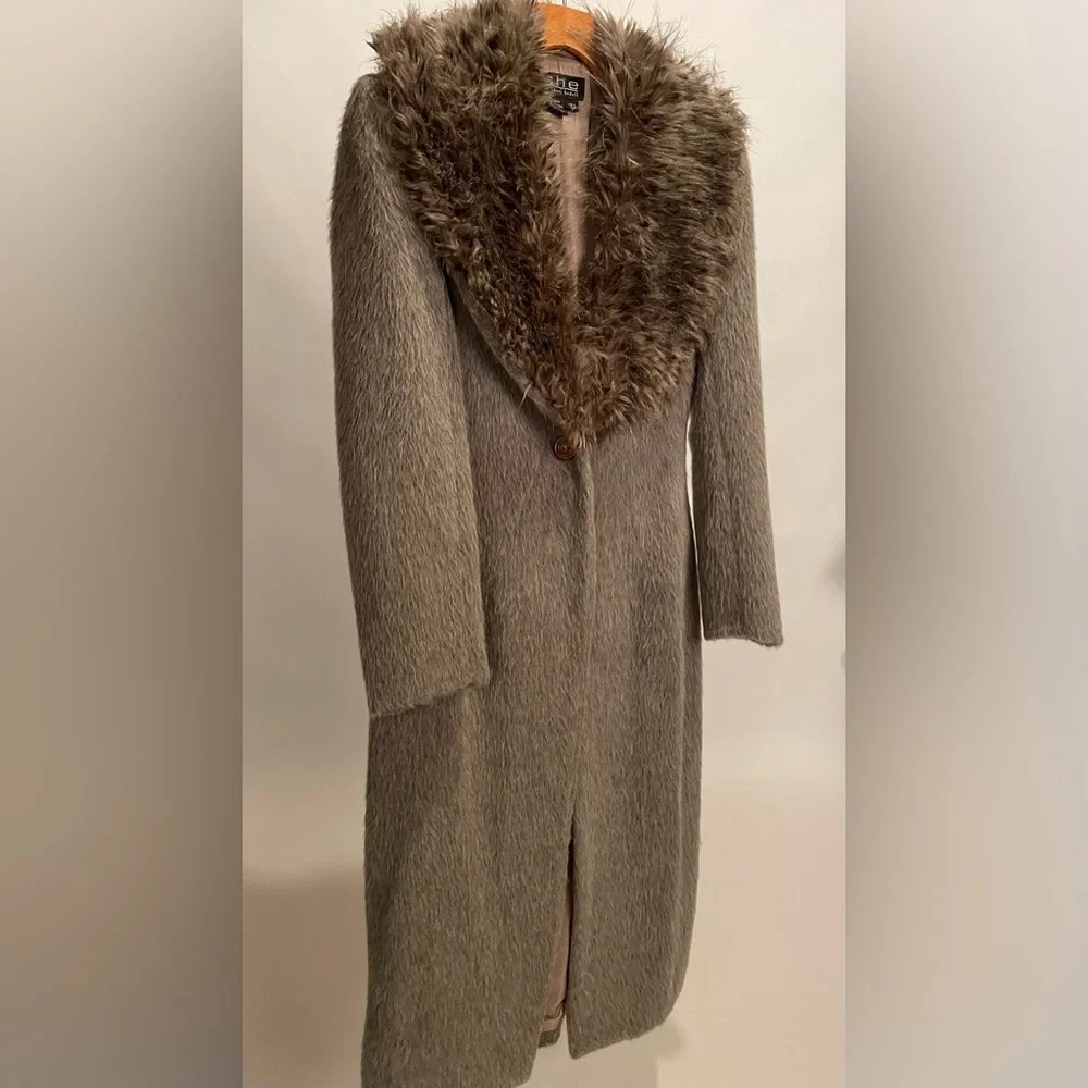 Vintage Alpaca Wool Grey Winter Coat - Picture 4 of 6